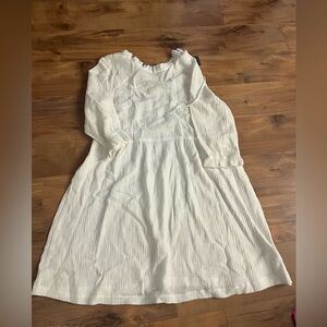 Chic Long Sleeve White Dress
